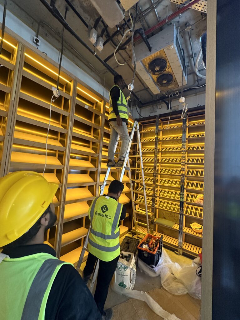 BartechCo service engineer working on a wine cellar installation